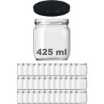 Özbience Şeffaf Cam Kavanoz, Metal Kapak, 425 Ml, 36'lı Paket - Ahşap