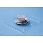 Özbience Şeffaf Pleksi Tepsi 20X20 Cm, Kahve, Çay ve Sunum Için Ideal - Ahşap - Beyaz - Seçenek 1