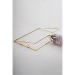 Özbience Şık 25X15CM Pirinç Gold Kapaklı Cam Söz Nişan Servis Tepsisi - Altın - Seçenek 1