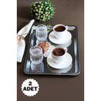 Özbience Şık 2'li Paslanmaz Çelik Servis ve Sunum Tepsisi 33X23CM - Ahşap - Bej - Seçenek 1