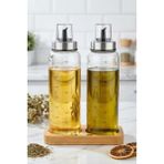 Özbience Şık 3 Parça Standlı Yağdanlık ve Sirkelik Seti, 500 Ml, Kullanışlı ve Modern - Seçenek 1