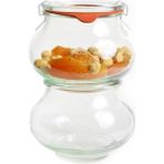 Özbience Şık 560 ml Deco Kavanoz Seti (2'li) ile Düzen ve Şıklık Sağlayın - Ahşap - Beyaz