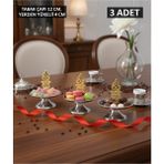 Özbience Şık Ayaklı Şekerlik ve Lokumluk, 12 cm Gümüş Sunum Tabakası - 001-Renkli - Seçenek 1