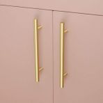 Özbience Şık Ham Pirinç Çubuk Kulp, 224 Mm, Mat Altın, Çoklu Adet - Ahşap - Bej - Seçenek 1