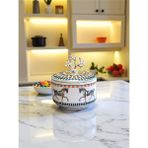 Özbience Şık Seramik Kutu Şekerlik, Dekoratif Obje, Gümüş Renk, Feray Home - 001-Renkli - Seçenek 1
