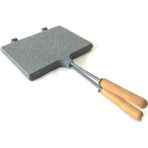 Özbience Taşhan Granit Tost Izgara 23X17CM, Ocak Üstü El Tost Makinesi - Altın - Gri