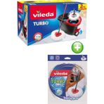 Özbience Turbo Pedallı Temizlik Seti ve Vileda Turbo Yedek Mop Paspas Ucu - Ahşap - Seçenek 1