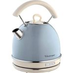 Özbience Vintage 2877 Mavi Kettle, Şık ve Dayanıklı Elektrikli Su Isıtıcı - Ahşap - Ceviz