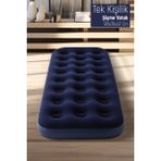 Özbience Yumuşak ve Rahat Tek Kişilik Şişme Yatak 185X76X22 cm - Seçenek 1 - Açık Bej