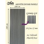 Özbir Mobilya Özbir Mobilya Gümüş Gri Akustik Duvar Paneli 100x28