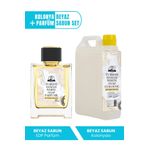 Özcan Bey Ottoman Serisi Beyaz Sabun Kokulu Parfüm White Soap 55ml Ve Beyaz Sabunlu Kolonya 900ml Hamam Set