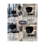 ÖZCAN METAL 2 Adet Krom Metal Ayak Kelebek Mutfak Salon Sandalyesi Kafe Restoran Sandalyesi Demonte Sandalye