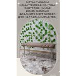 ÖZCAN METAL Krom Metal Ayaklı Metal Kasalı Bench Mutfak Salon Antre Yatak Odası Balkon Puf Bank