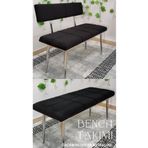 ÖZCAN METAL Krom Metal Ayaklı Sırtlı & Sırtsız Mutfak Salon Antre Yatak Odası Puf Bank Oturak Takımı