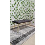 Özcan Mobilya Aksesuar Gold Metal Ayaklı Metal Kasalı Bench Mutfak Salon Antre Yatak Odası Balkon Puf Bank - Füme
