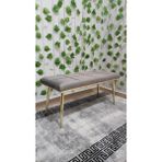 Özcan Mobilya Aksesuar Gold Metal Ayaklı Metal Kasalı Bench Mutfak Salon Antre Yatak Odası Balkon Puf Bank - Gri