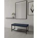 Özcan Mobilya Aksesuar Metal Ayaklı Raflı Bench Puf Bank Antre Mutfak Salon Yatak Odası Puf Bank 105×40 - Füme