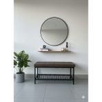 Özcan Mobilya Aksesuar Metal Ayaklı Raflı Bench Puf Bank Antre Mutfak Salon Yatak Odası Puf Bank 105×40 - Kahverengi