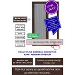 Özcan 💥Plise Pileli Sürgülü En140 x Boy240 cm kayar Kapı pencere Sineklik (Demir Kapı ,ahşap Kapı, Çelik Kapı Pimapen Kapı sinekliği) - Koyu Kahverengi - 140 x 240 cm