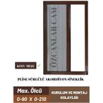 Özcan Plise Pileli Sürgülü Kapı Sinekliği (Demir Kapı ,ahşap Kapı, Çelik Kapı Pimapen Kapı) - Koyu Kahve - 90 x 210 cm