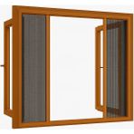 Özcan Plise Pileli Sürgülü Sineklik[En200 x Boy 220 cm] Çift Kanat kayar akordiyon Duble kapı pencere - Açık Kahverengi - En 200xBoy 220 Cm