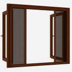 Özcan Plise Pileli Sürgülü Sineklik[En200 x Boy 220 cm] Çift Kanat kayar akordiyon Duble kapı pencere - Koyu Kahverengi - En 200xBoy 220 Cm