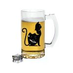 Özcan Tasarım Kedi Baskılı Bira Bardağı - Bira Bardak