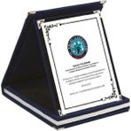 Özcan Tasarım Kişiye Özel Lacivert Kadife Plaket Büyük Boy (16 x 21) Şık Dekoratif Hediye