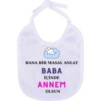 Özcan Tasarım Masal Önlüğü - Masallı Mama Önlüğü - Standart - Beyaz