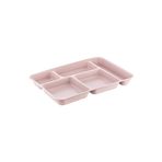 ÖZCAN TİCARET PAZARLAMA Dikdörtgen 5 Bölmeli Kahvaltılık Ve Diyet Tabağı 21 x 30 BPA Free Pembe 1 Modern Plastik Servis Tab