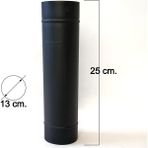 Özçancı 1.kalite Siyah Mat Emaye Şömine Kuzine Soba Borusu - Boru Kelepçesi-Isıkes-Baca Şapkası-Aliminyum Bant - 25CM