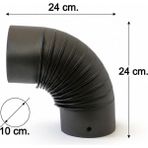 Özçancı Pelet-Kamp Sobası Borusu Çap 10 cm (100MM) (1. Sınıf Parlak Siyah Emaye) - DİRSEK