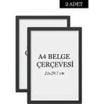 Özcanlar Çerçeve 2 Li Set A4(21X29.7) Diploma Çerçevesi Belge Çerçeveleri Sertifika Çerçevesi - Siyah - 21 x 30