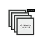 Özcanlar Çerçeve 4 Adet Aile Çerçeve Seti Tablo Seti Boş Çerçeve Masa Üstü Çerçeve Hediyelik Çerçeve - Siyah - 40 x 40