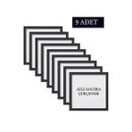 Özcanlar Çerçeve 9 Adet Aile Çerçeve Seti Tablo Seti Boş Çerçeve Masa Üstü Çerçeve - Siyah - 30x30