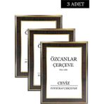 Özcanlar Çerçeve Boş Çerçeve Resim Çerçevesi Düğün Çerçevesi Çerçeve Gold Çerçeve Siyah Çerçeve Beyaz Çerçeve 3 Adet - Ceviz - 21 x 30