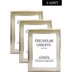 Özcanlar Çerçeve Boş Çerçeve Resim Çerçevesi Düğün Çerçevesi Çerçeve Gold Çerçeve Siyah Çerçeve Beyaz Çerçeve 3 Adet - Gümüş - 30 x 30