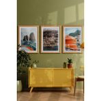 Özcanlar Çerçeve Çerçeveli Tablo Dekorasyon Ev Dekoru Modern Sanat Sahil Baskısı Italya Duvar Sanatı Plaj Tatil - Naturel - 50 x 70