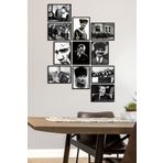 ÖZCANLAR ÇERÇEVE Çerçevesiz Çerçeve Görünümlü Atatürk Fotoğrafları 11 Parça Mdf Tablo Seti Çoklu Baskı Seti Mdf Baskı ÖZC-MDF11B