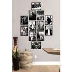 ÖZCANLAR ÇERÇEVE Çerçevesiz Çerçeve Görünümlü Atatürk Fotoğrafları 12 Parça Mdf Tablo Seti Çoklu Baskı Seti Mdf Baskı ÖZC-MDF12H