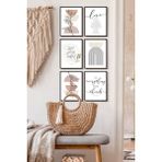 Özcanlar Çerçeve Çerçevesiz Çerçeve Görünümlü Minimal Modern Bitki Bahçe 6 Parça Mdf Tablo Seti Çoklu Baskı Seti ÖZC-MDF6E - 20x30 cm