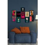 ÖZCANLAR ÇERÇEVE Çerçevesiz Çerçeve Görünümlü Squid Game Pano Sticker Film Mdf Tablo Seti Squid Game ÖZC-MDF10E