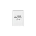 Özcanlar Çerçeve Diploma Çerçevesi Belge Çerçevesi Sertifika Fotoğraf Çerçevesi A4 Tekli Boş Çerçeve 21X29,7-21X30 - Beyaz - 21 x 30