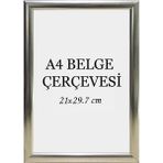 Özcanlar Çerçeve Diploma Çerçevesi Belge Çerçevesi Sertifika Fotoğraf Çerçevesi A4 Tekli Boş Çerçeve 21X29,7-21X30 - Gümüş