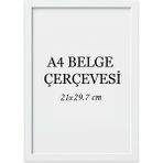 Özcanlar Çerçeve Diploma Çerçevesi Belge Çerçevesi Sertifika Fotoğraf Çerçevesi A4 Tekli Boş Çerçeve 21X30 - Beyaz - 21 x 30