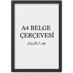 Özcanlar Çerçeve Diploma Çerçevesi Belge Çerçevesi Sertifika Fotoğraf Çerçevesi A4 Tekli Boş Çerçeve 21X30 - Siyah - 21 x 30