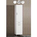 ÖZCEDEN 35*195 cm Beyaz MDF Sepetli Ayaklı Banyo Boy Dolabı