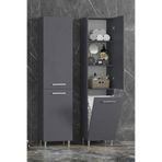 ÖZCEDEN 40*167 cm Antrasit Gri MDF Sepetli Ayaklı Banyo Boy Dolabı