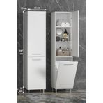 ÖZCEDEN 40*167 cm Beyaz MDF Sepetli Ayaklı Banyo Boy Dolabı