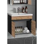 ÖZCEDEN 55 cm Antrasit Gri Mat-Atlantik Çam MDF Seramik Lavabolu Asma Banyo Alt Dolabı